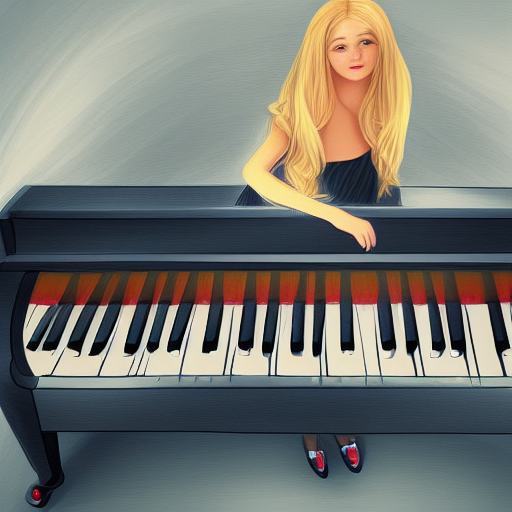 Blonde playing piano
