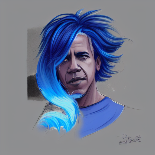 obama with blue hair