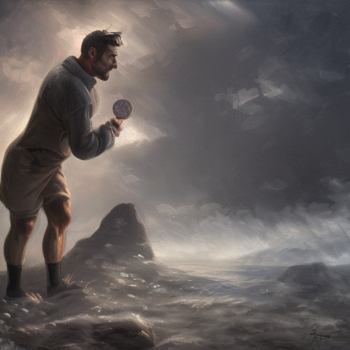 a gigachad flipping a coin