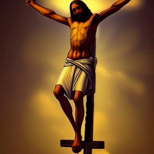 Jesus on the cross crucified nailed to cross