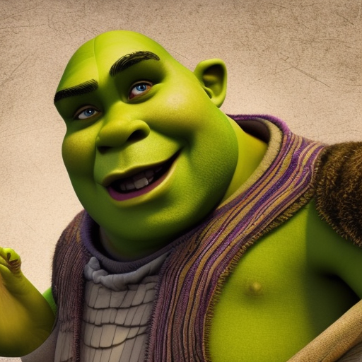 Shrek with a shiteating grin