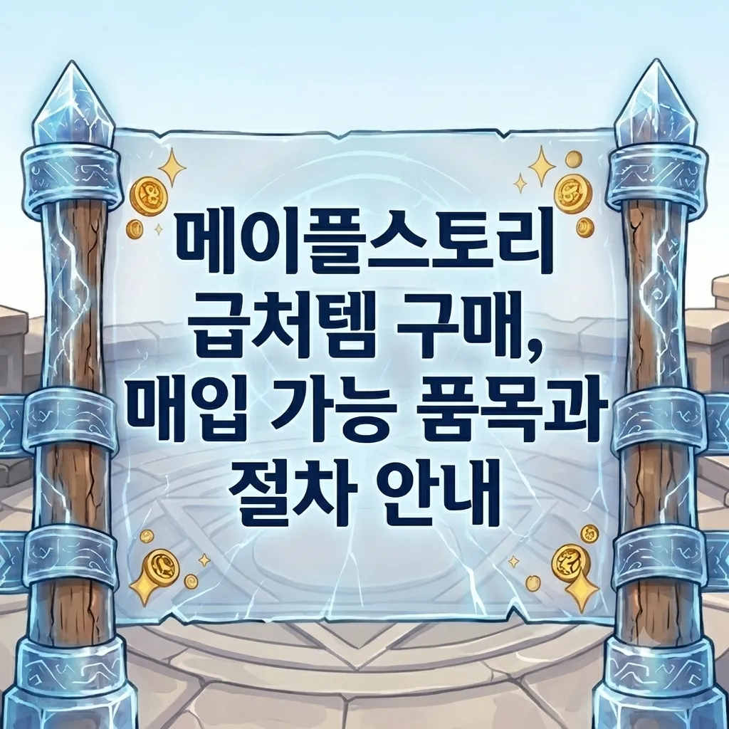 메이플스토리 급처템 구매, 매입 가능 품목과 절차 안내