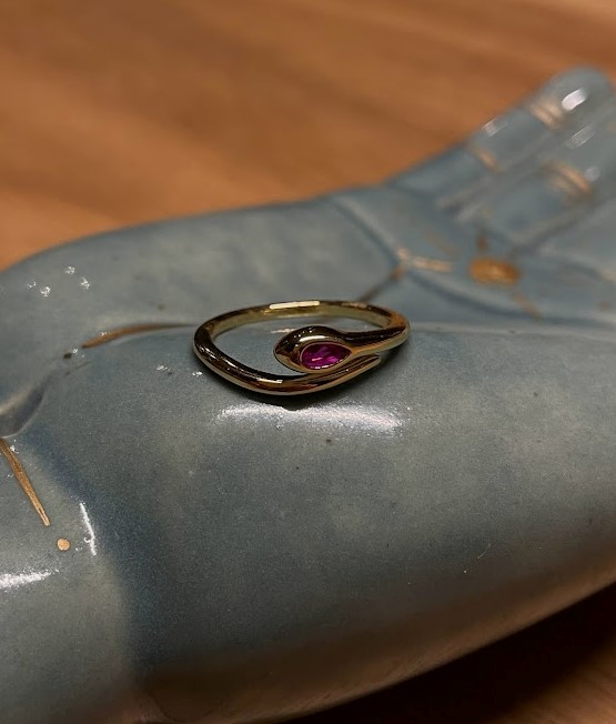 Anillo Víbora Ojo (Verde, Azul y Rosa)