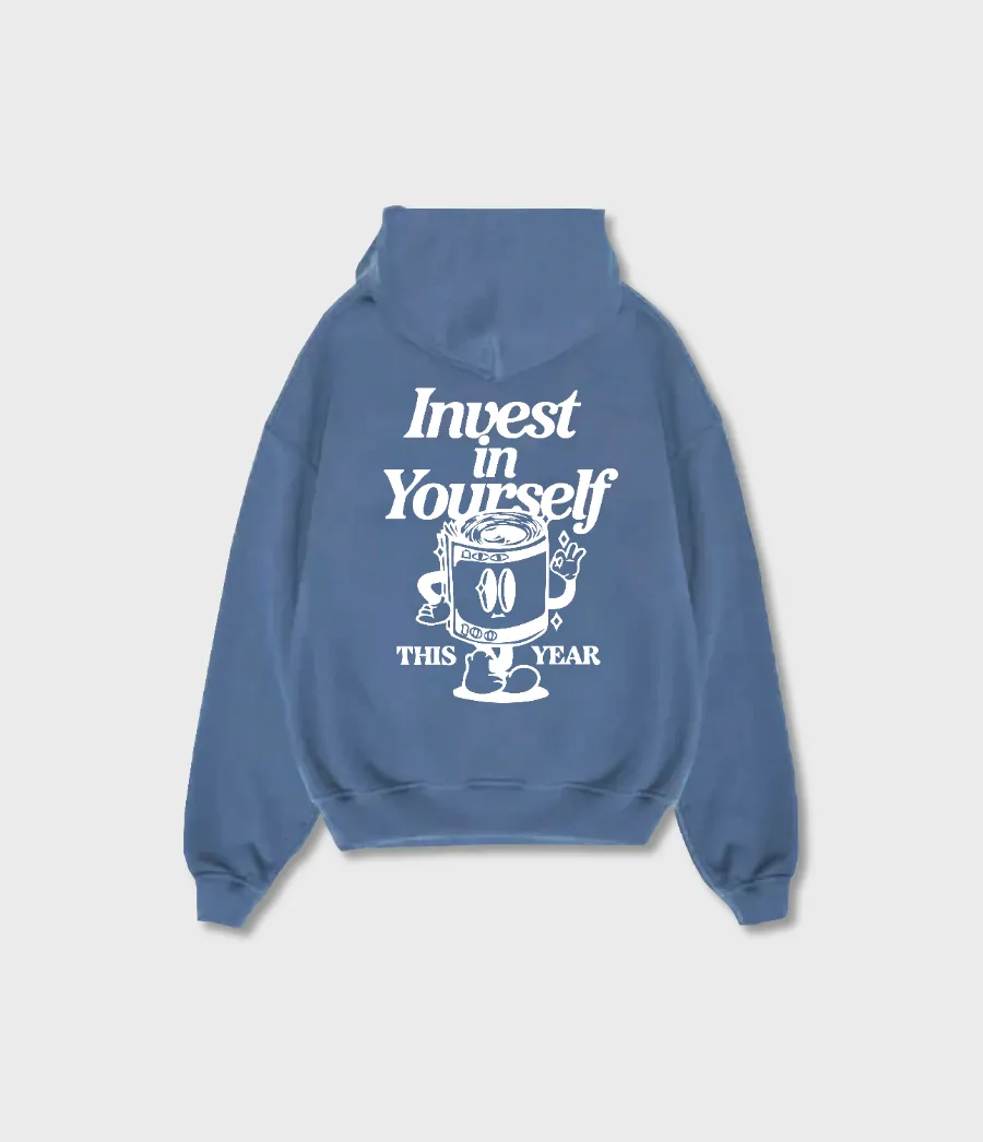 POLERA AZUL DENIM ‘’INVEST‘’ OVERSIZE UNISEX