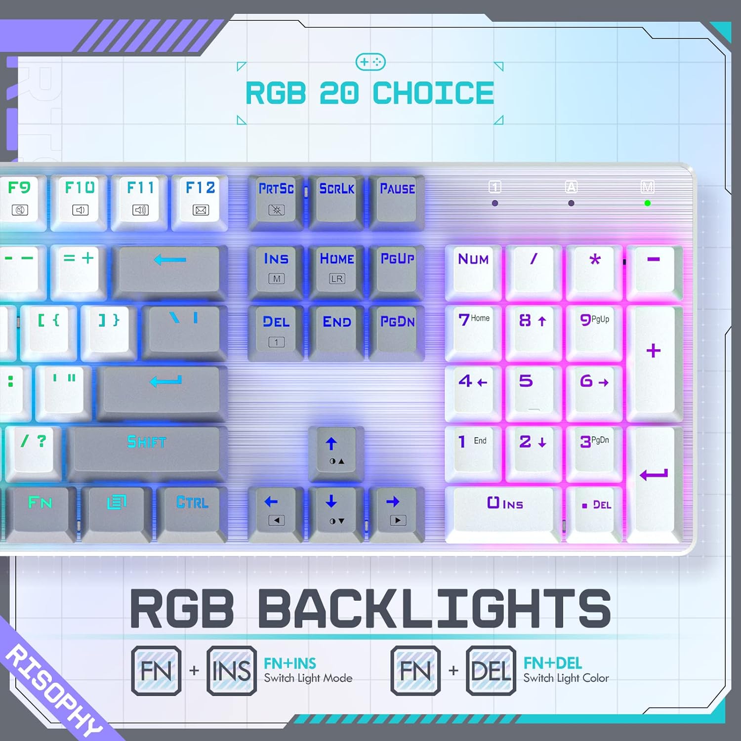 Teclado Mecanico de ultra calidad Recargable RGB