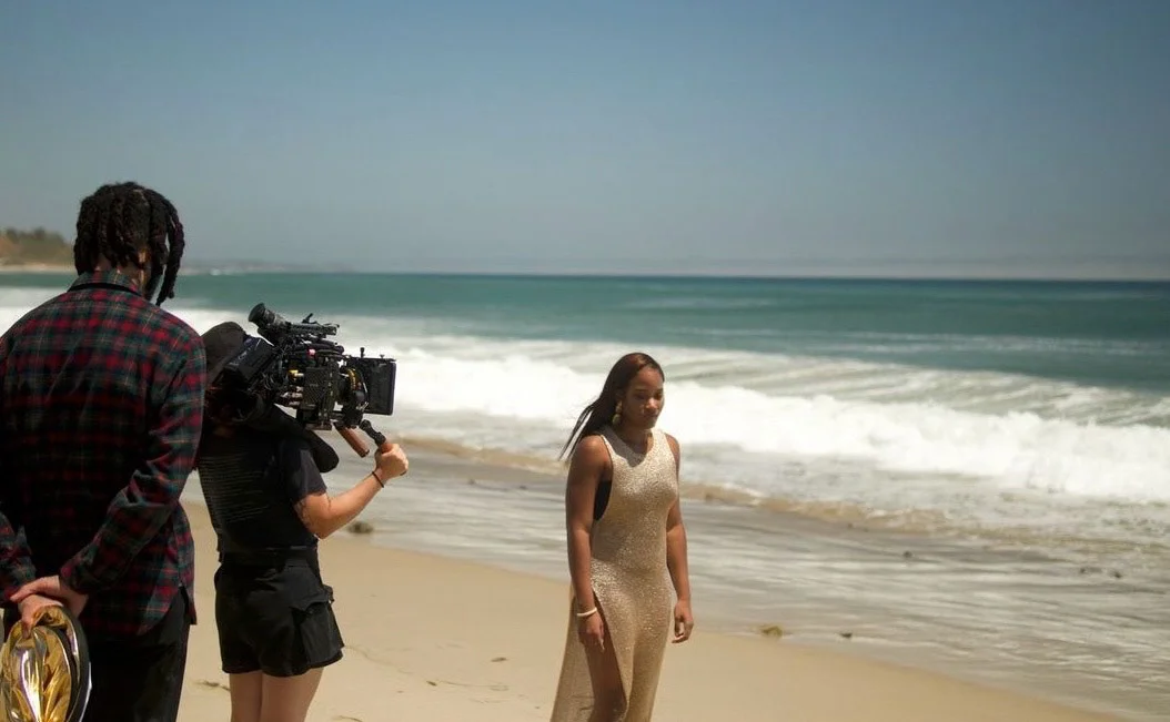Marie Wilde on set of 'Take Your Mark' where she was nominated for best actress