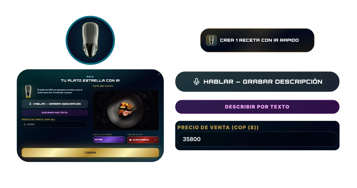 GNIA Creación de Recetas con IA — vista 1