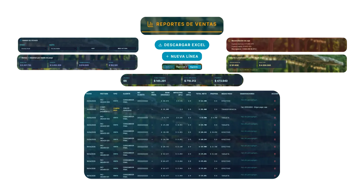 GNIA contable: reportes de ventas