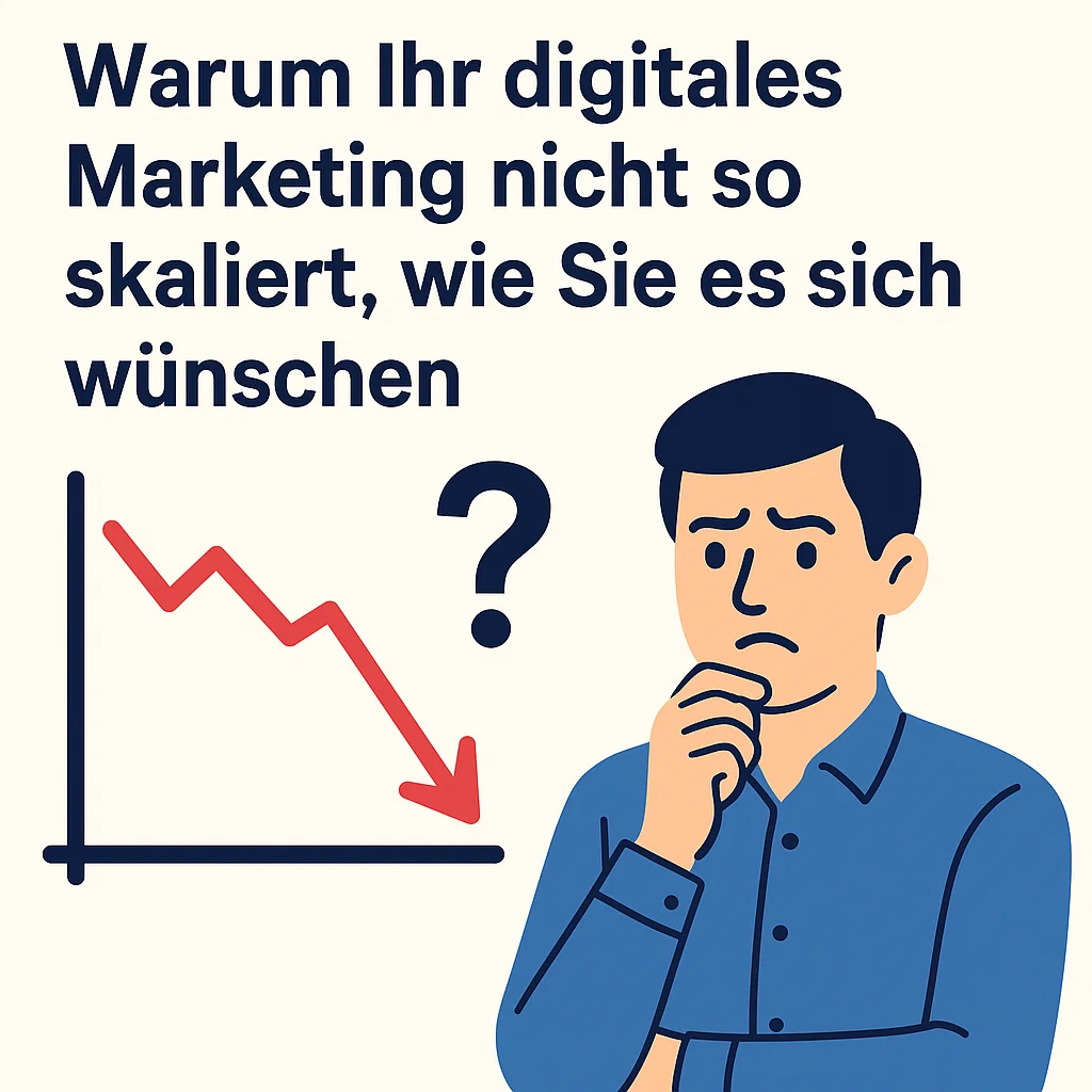 Grafische Darstellung einer unsichtbaren Wand, die das Marketingwachstum blockiert