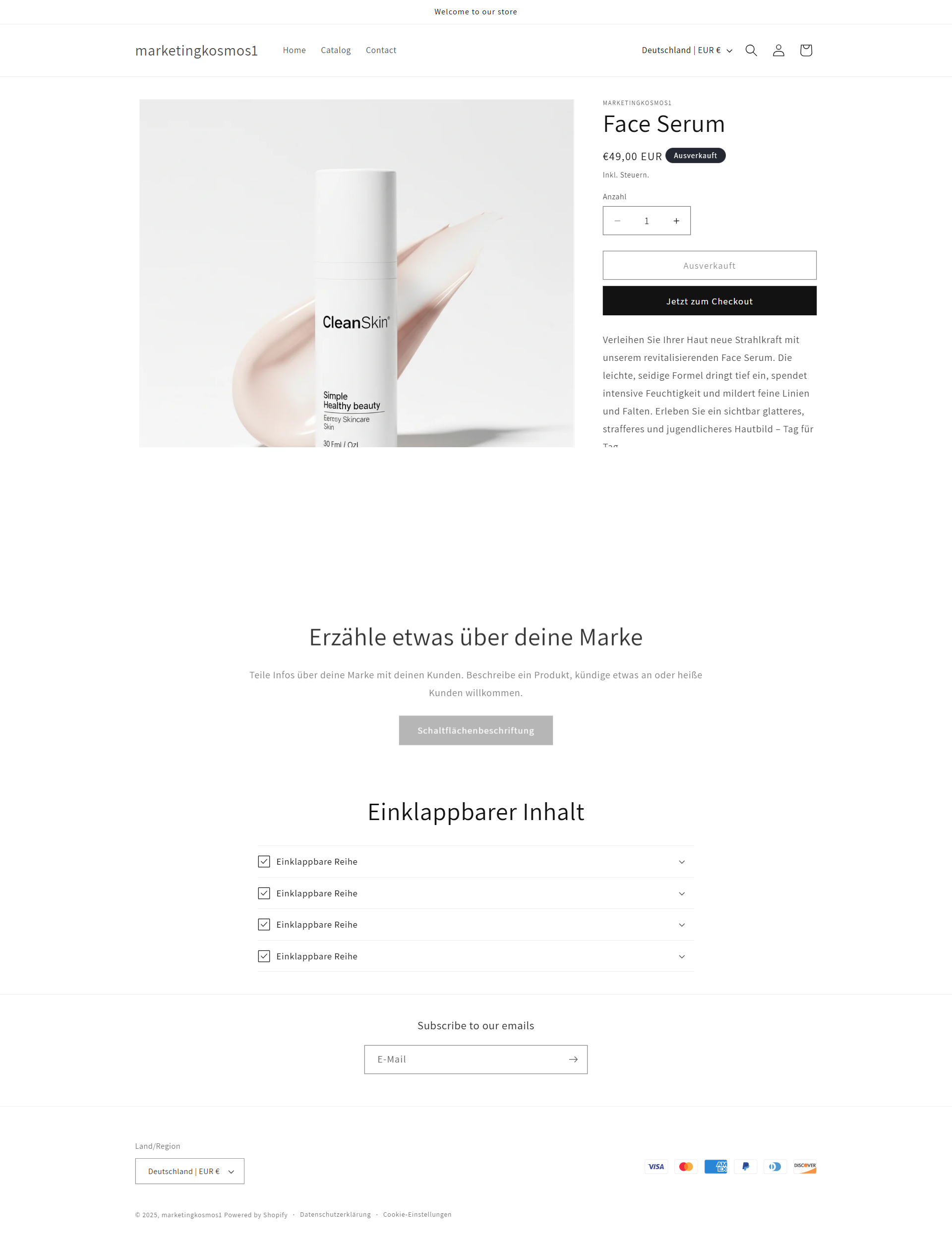 Unübersichtlicher Shopify-Shop vor der Optimierung