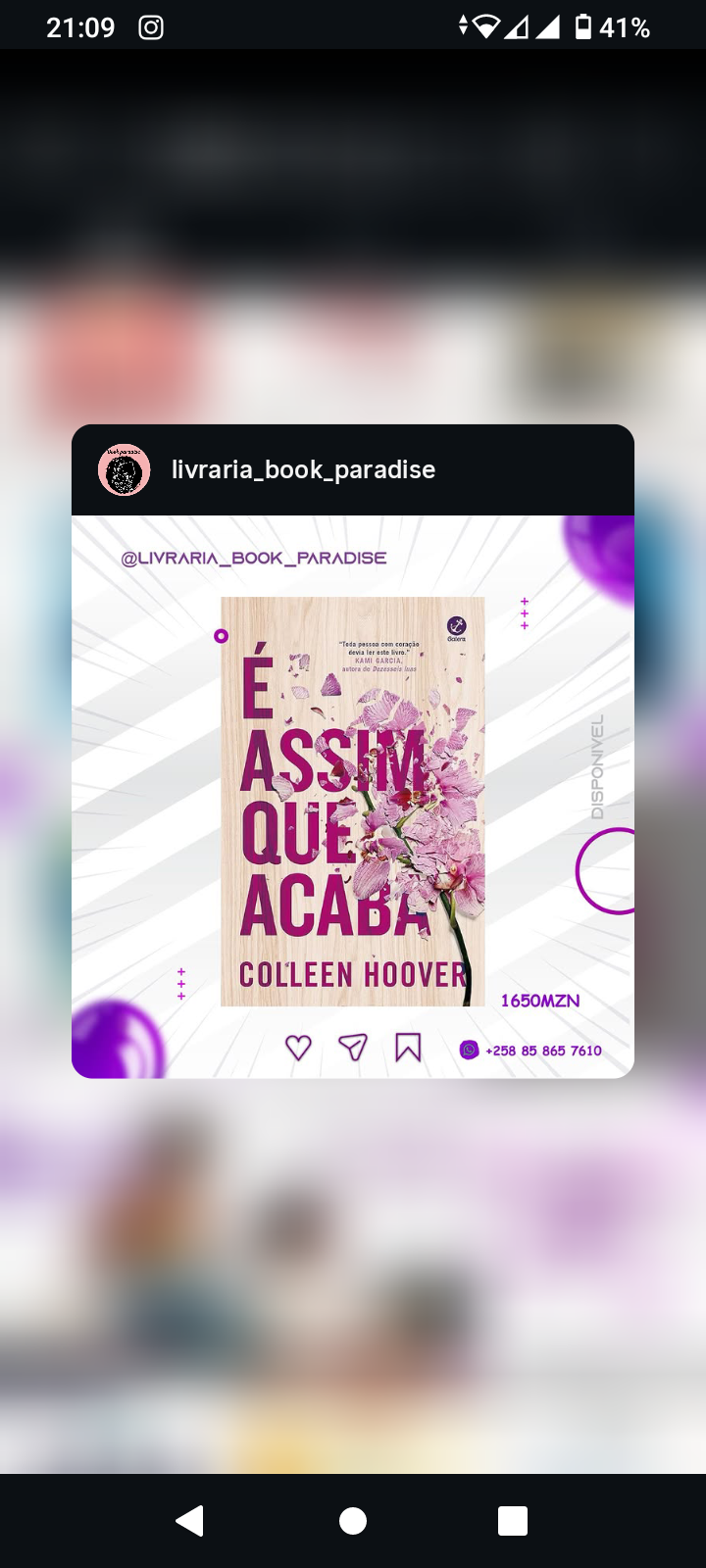 Capa do livro É assim que acaba