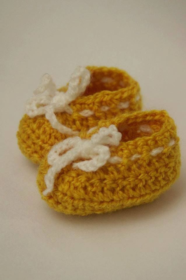 Crocheted baby booties