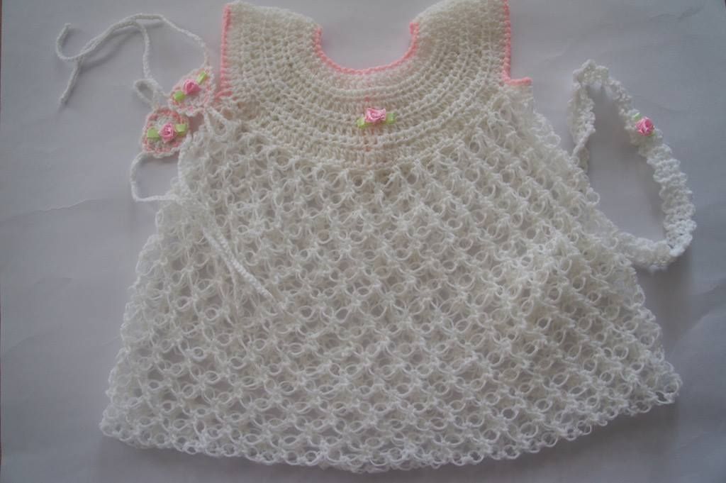 Crocheted baby girl frock