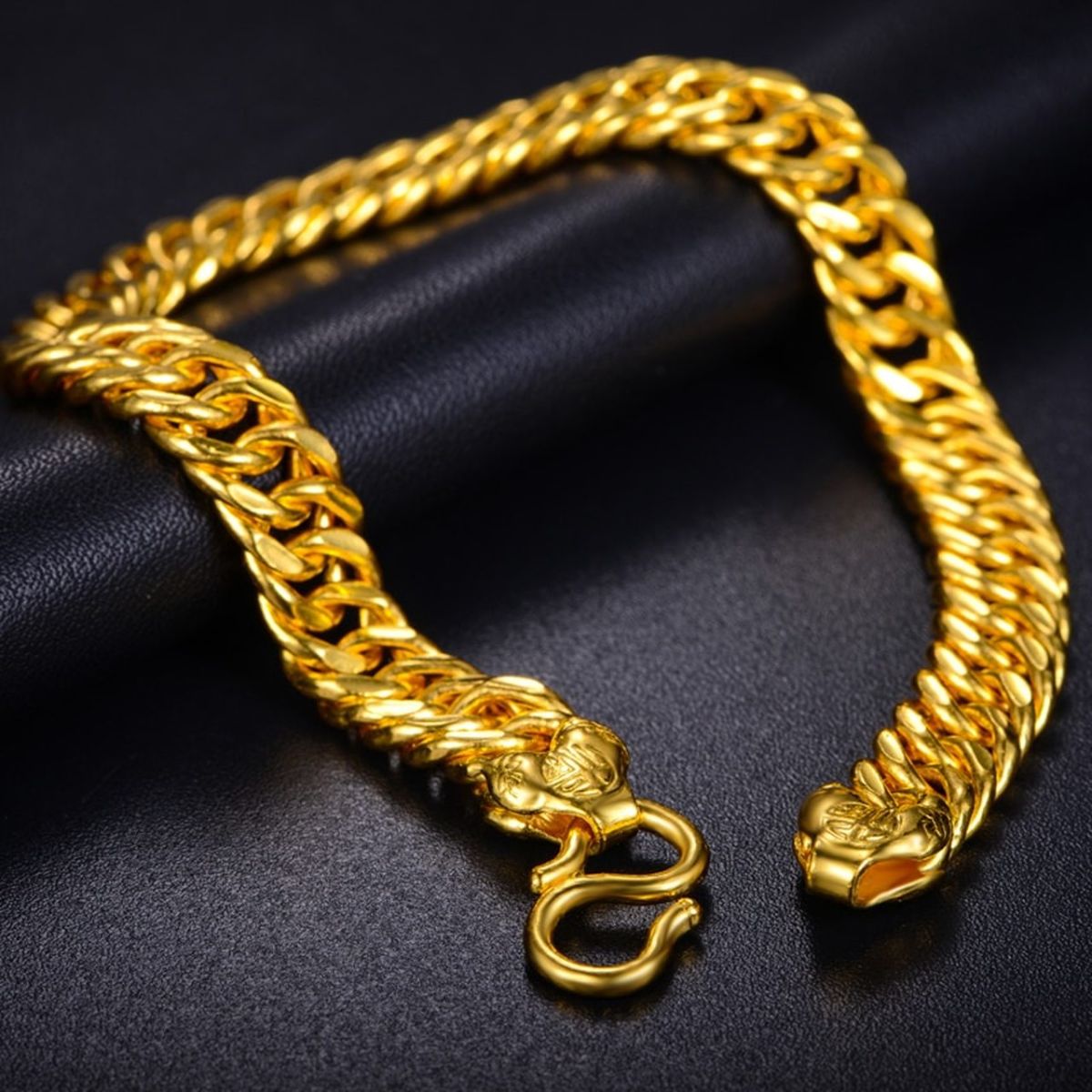 Gold plated high quality 18K gold 7mm/6mm girls bracelet and boys bracelet ladies and gents chain