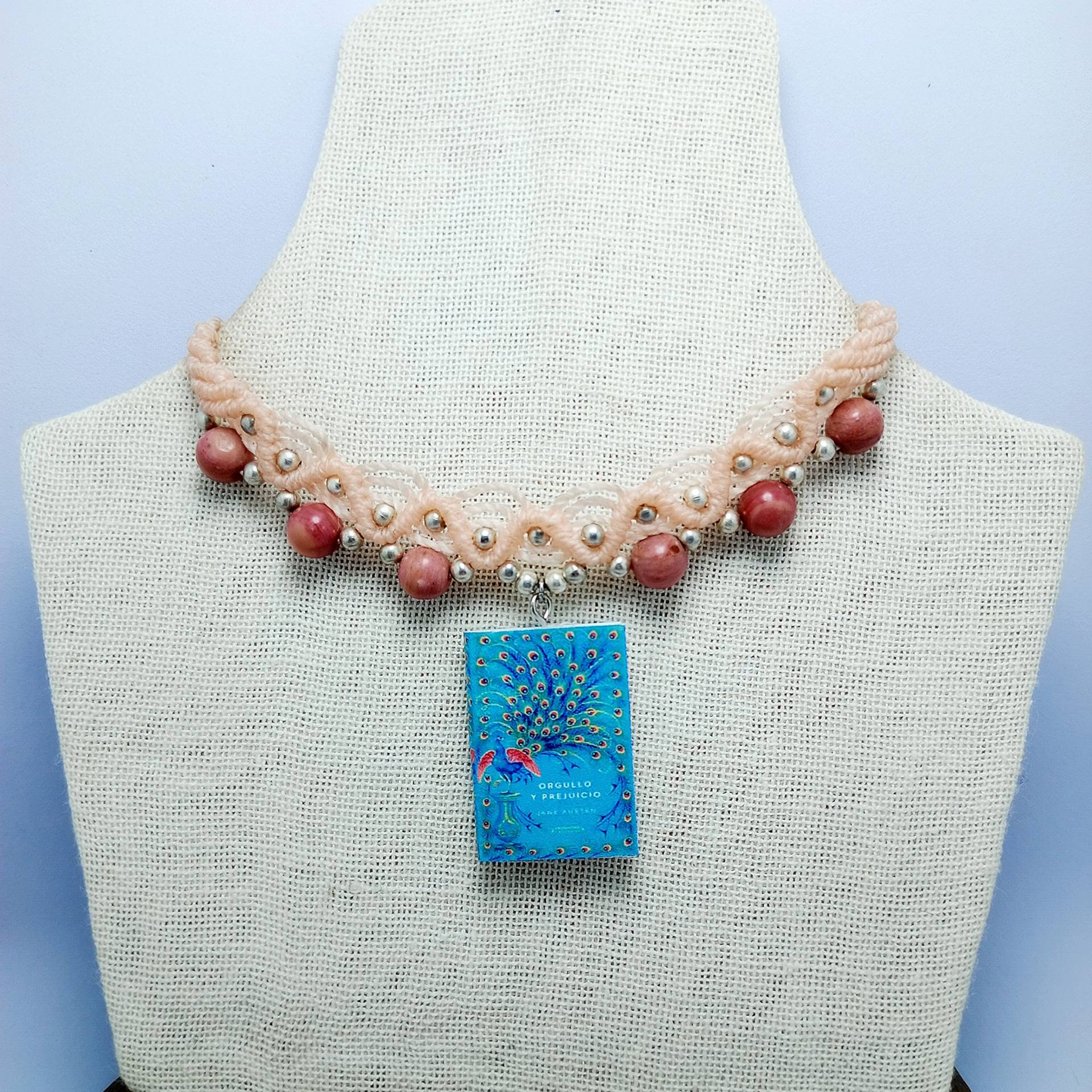 Choker Orgullo y Prejuicio con Rodonita