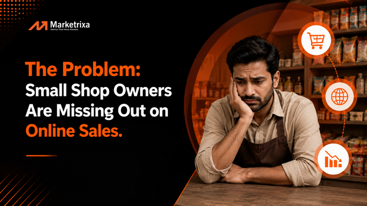 small shop owner struggling with low online sales and digital visibility