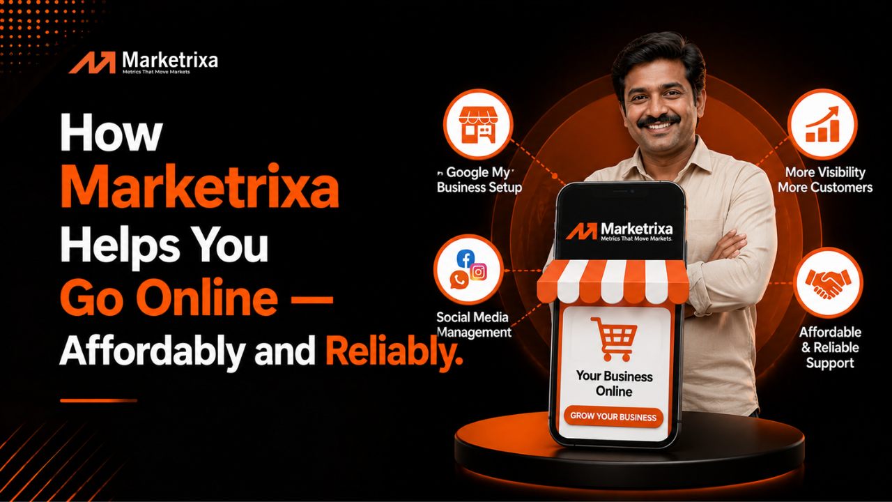 Marketrixa helps businesses go online and grow sales.