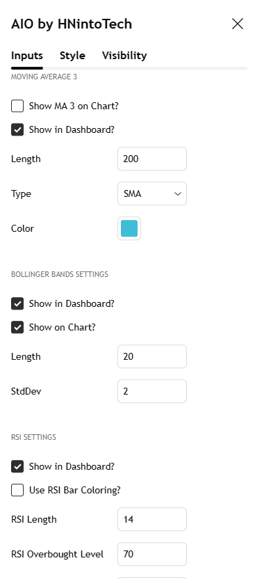 Indicator Settings Panel 1