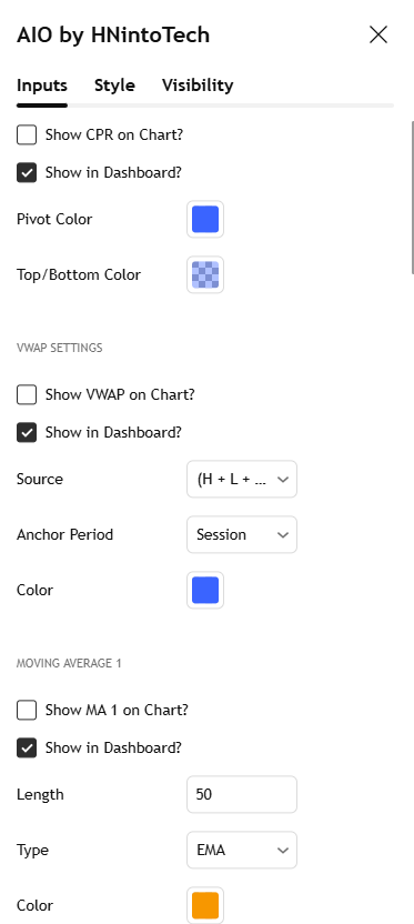 Indicator Settings Panel 3
