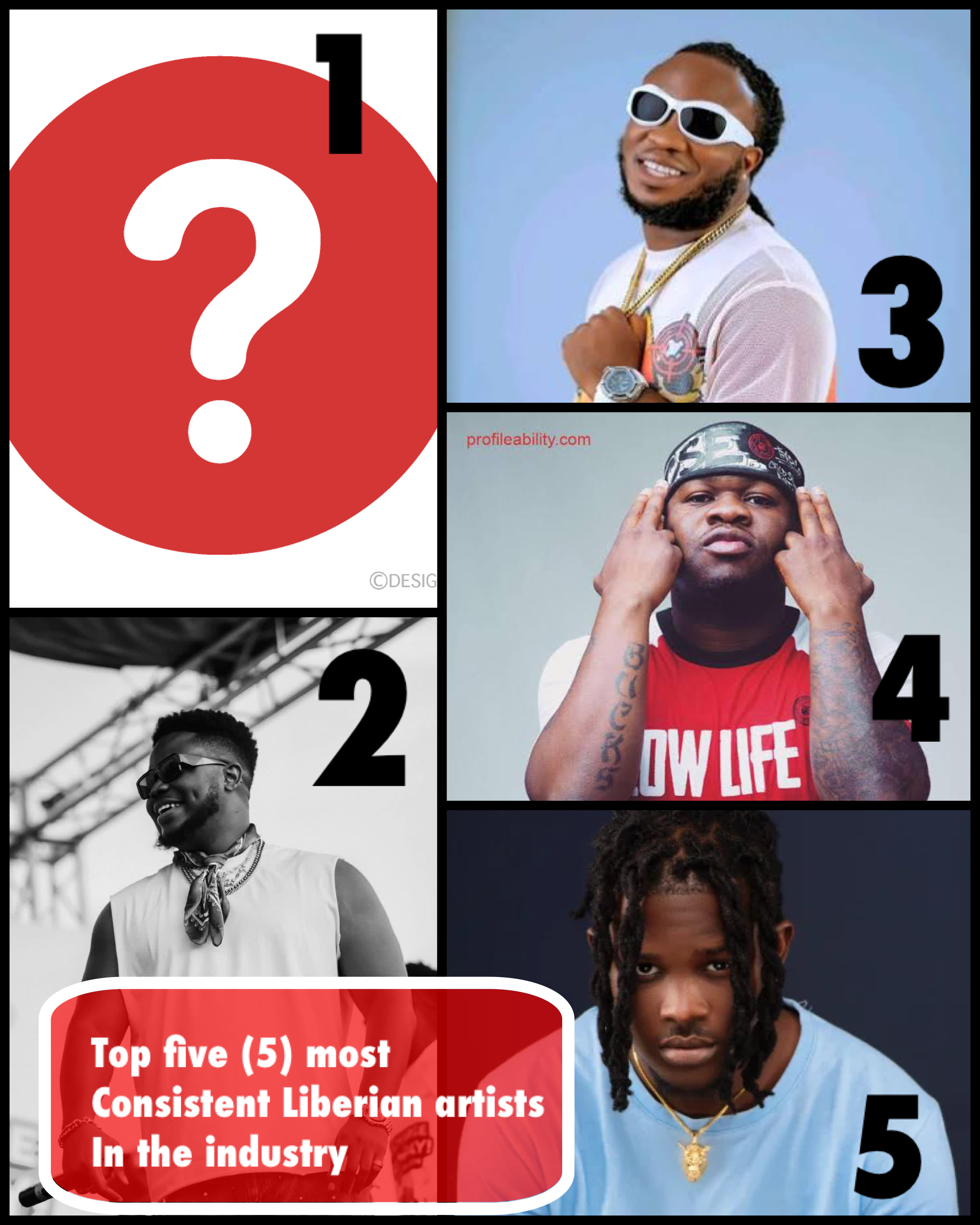 Top Five (5) most consistent Liberian artists