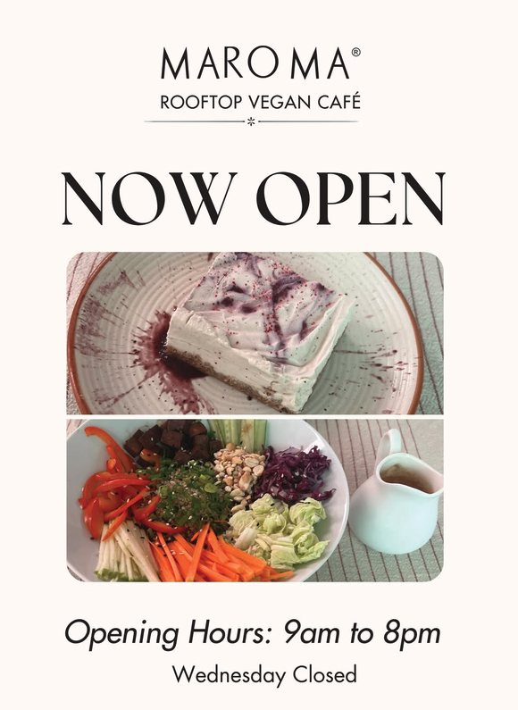Maroma's New Roof-top Vegan Café Opens!