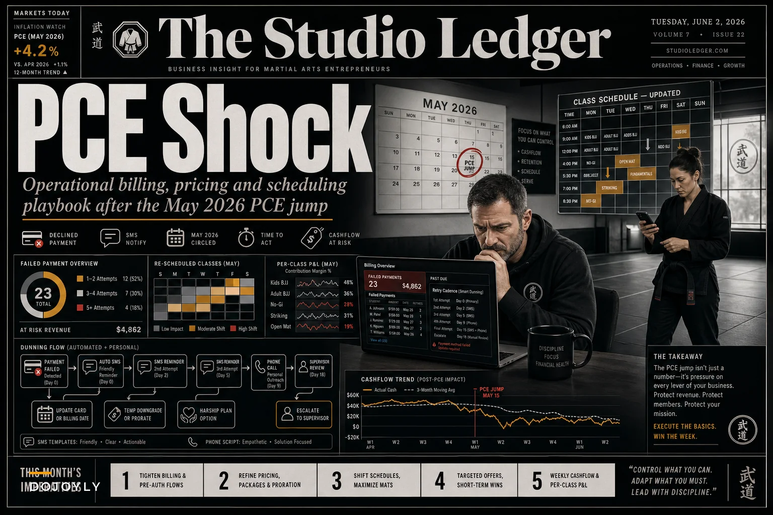 After the May PCE Shock: Billing, Pricing and Scheduling Moves Martial‑Arts Studios Should Make Now