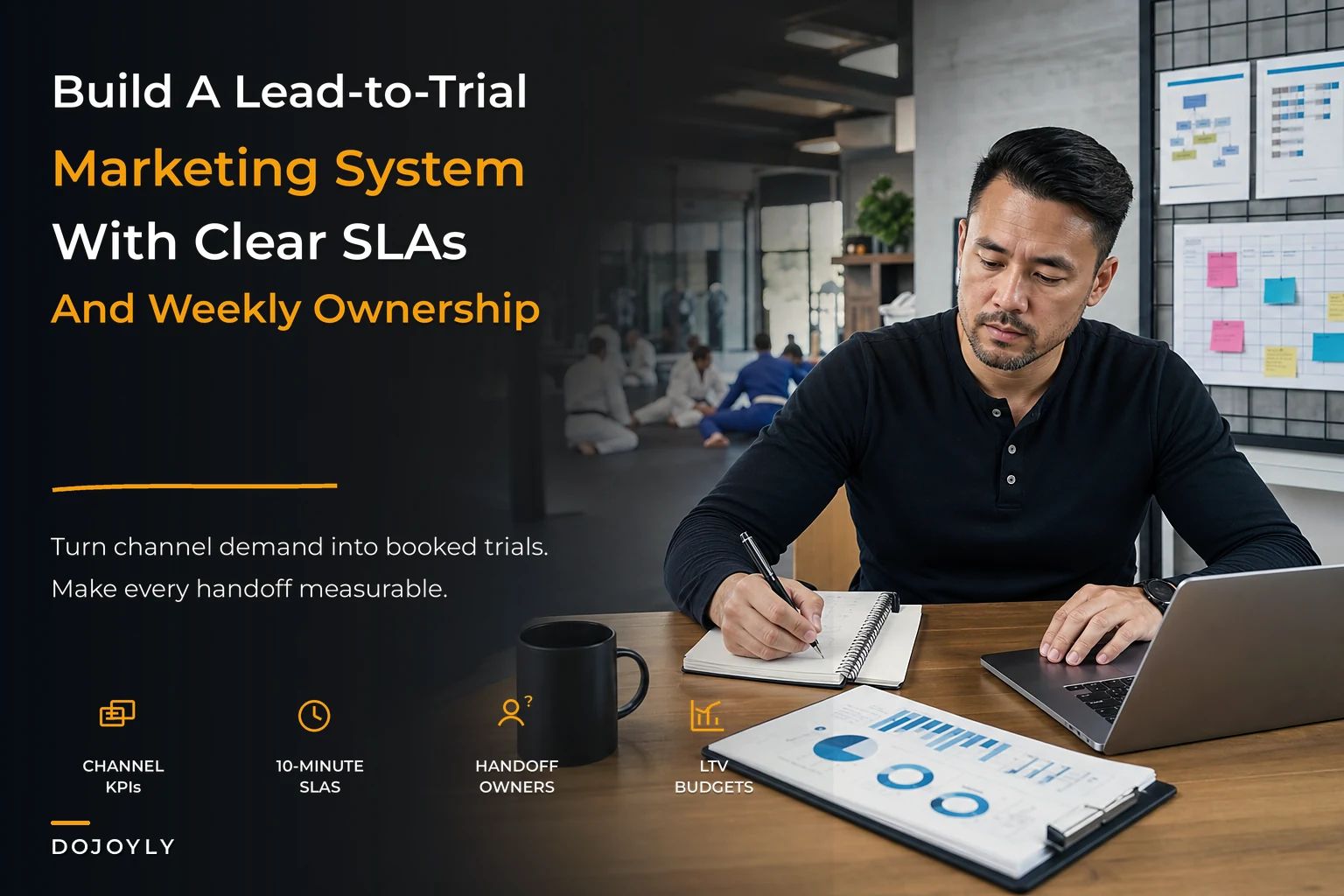 Studio marketing operating system for predictable lead‑to‑trial pipelines