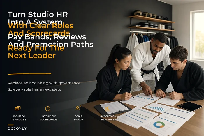 Turn staff chaos into scalable governance: job specs, comp bands and a 12‑month succession scorecard for studios