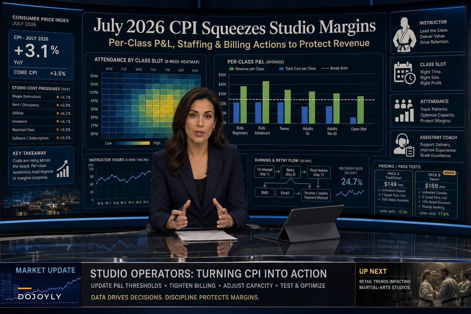 Turning the July 2026 CPI Print into Per‑Class Decisions: Practical Cost, Staffing and Billing Steps for Martial‑Arts Studios