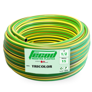 Manguera riego REFORZADA TRICOLOR 1/2 x 15m FECOD