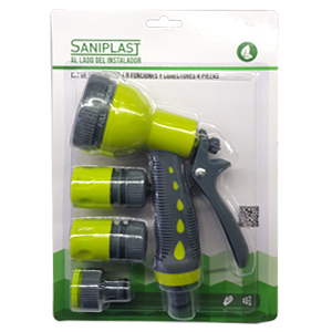 Pistola para riego 8 funciones 4 pcs SANIPLAS