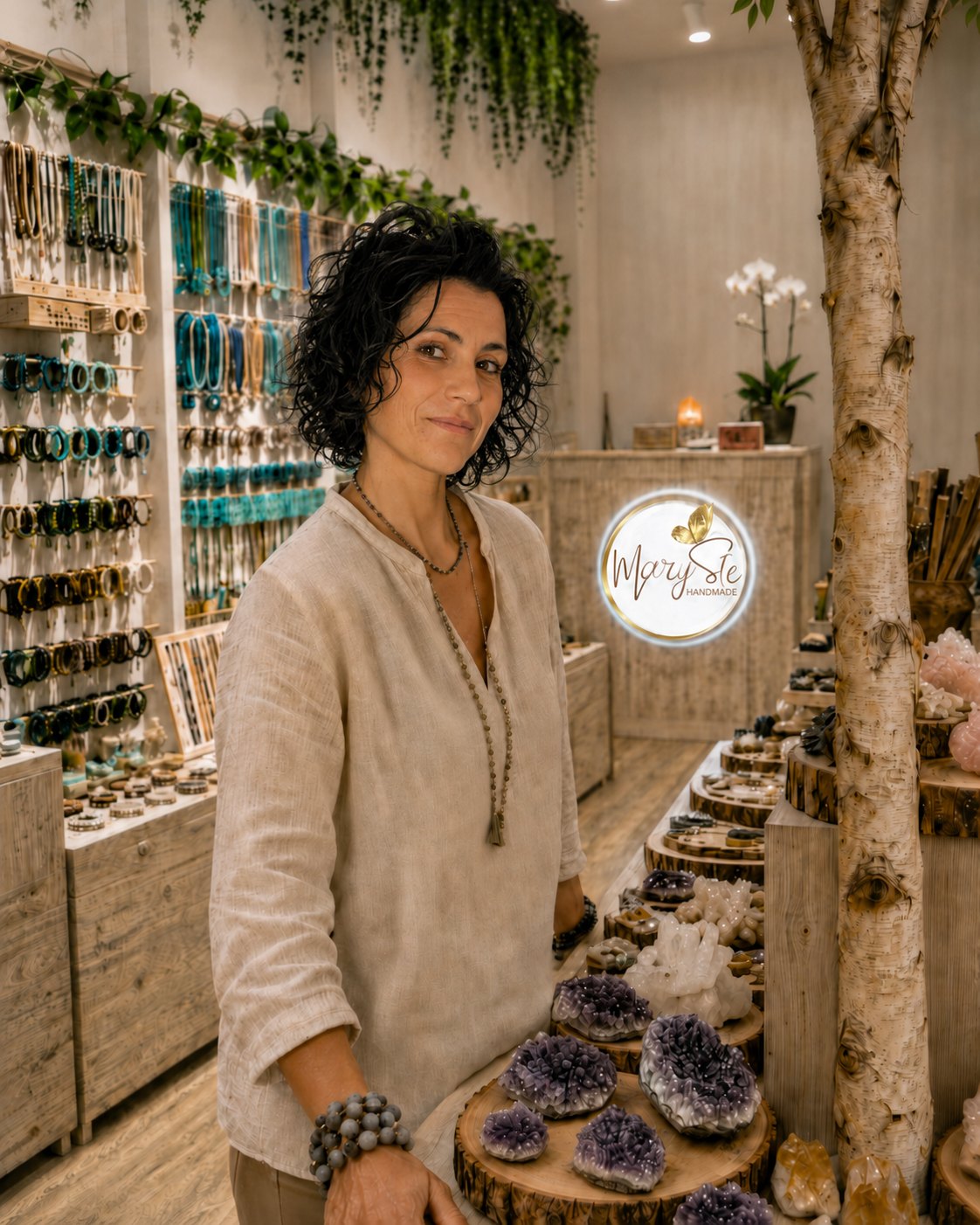Giada Simioni, fondatrice di Marystè, nel suo store