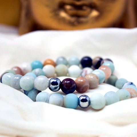 BRACCIALE ELASTICO IN AMAZZONITE