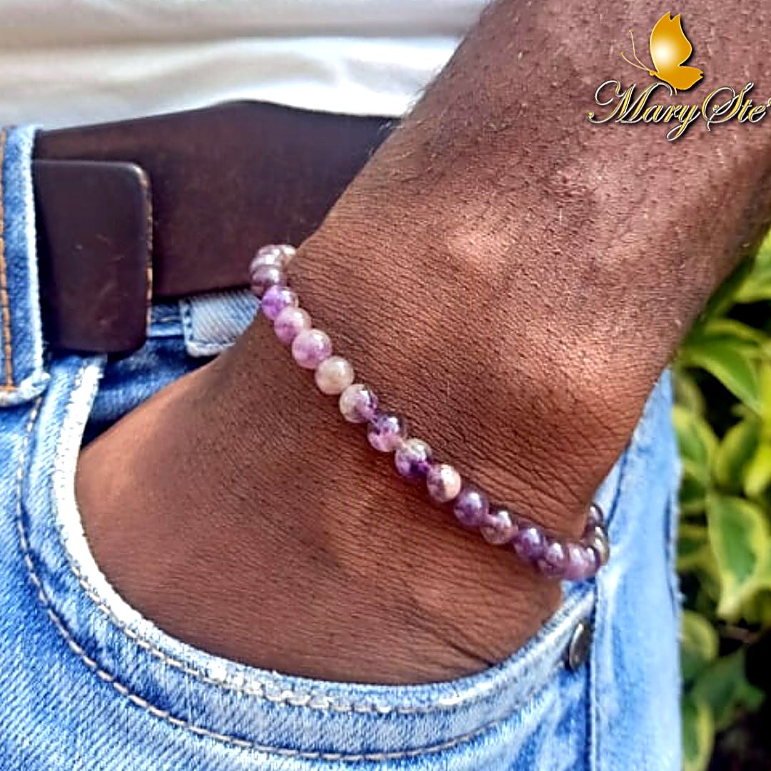 BRACCIALE ELASTICO UOMO AMETISTA