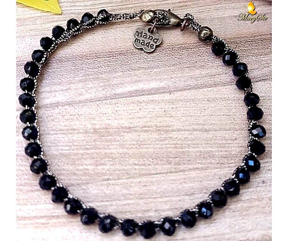 BRACCIALE FILO DI SETA E CRISTALLINI