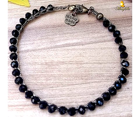 BRACCIALE FILO DI SETA E CRISTALLINI