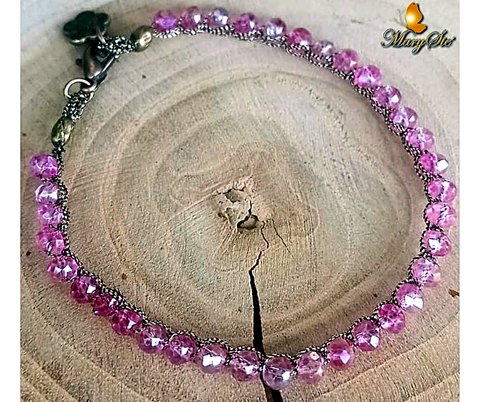 BRACCIALE FILO DI SETA E CRISTALLINI