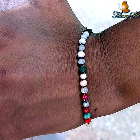 BRACCIALE FILO DI SETA E CRISTALLINI