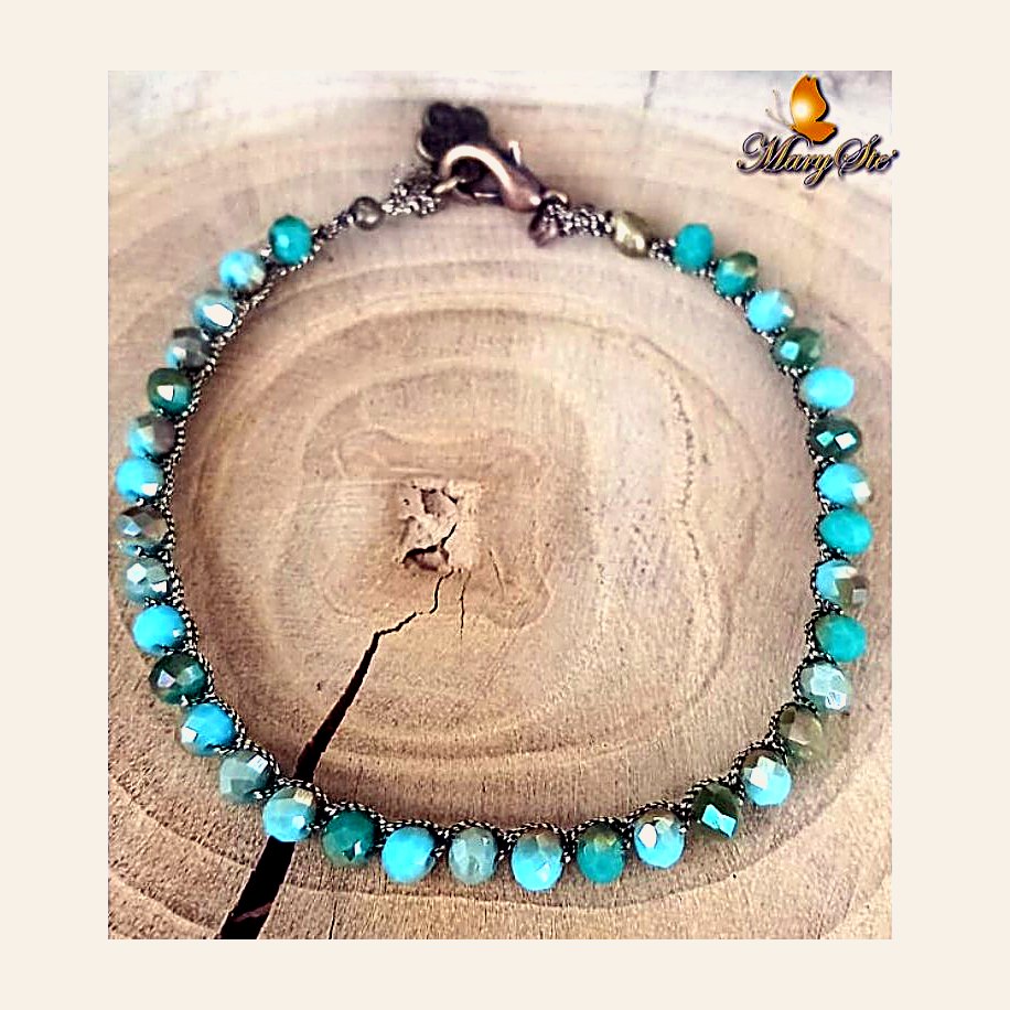 BRACCIALE FILO DI SETA E CRISTALLINI