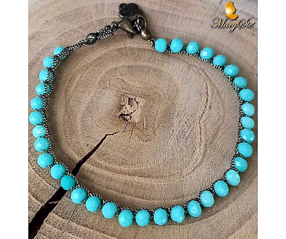 BRACCIALE FILO DI SETA E CRISTALLINI
