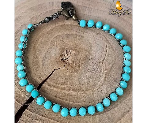 BRACCIALE FILO DI SETA E CRISTALLINI