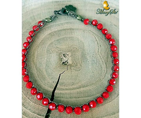 BRACCIALE FILO DI SETA E CRISTALLINI