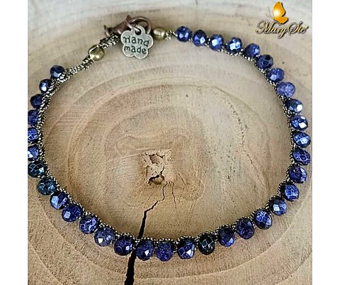 BRACCIALE FILO DI SETA E CRISTALLINI