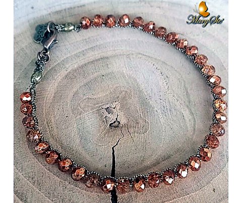 BRACCIALE FILO DI SETA E CRISTALLINI