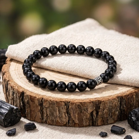 Bracciale Uomo · Tormalina Nera