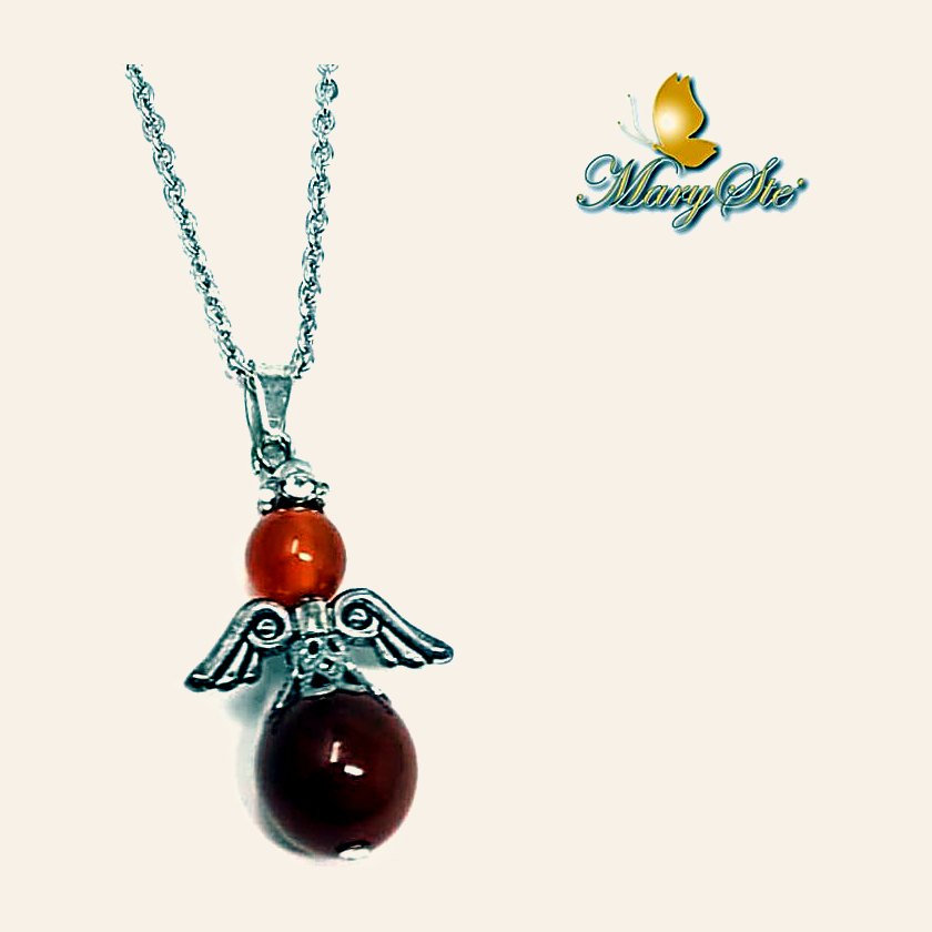 COLLANA ANGELO CUSTODE CORNIOLA