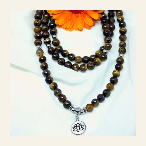 MALA TIBETANO CON OCCHIO DI TIGRE