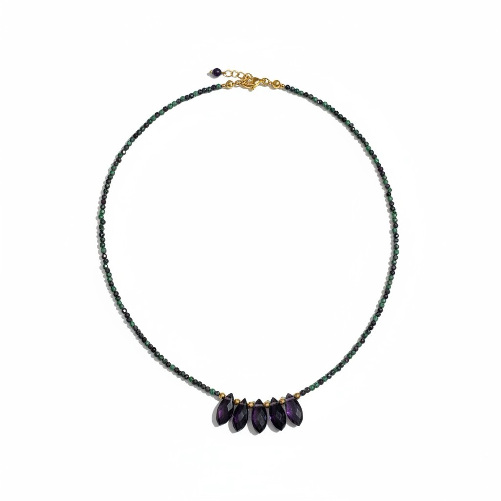 Collana Cielo di Lavanda · Turchese Africano e Ametista