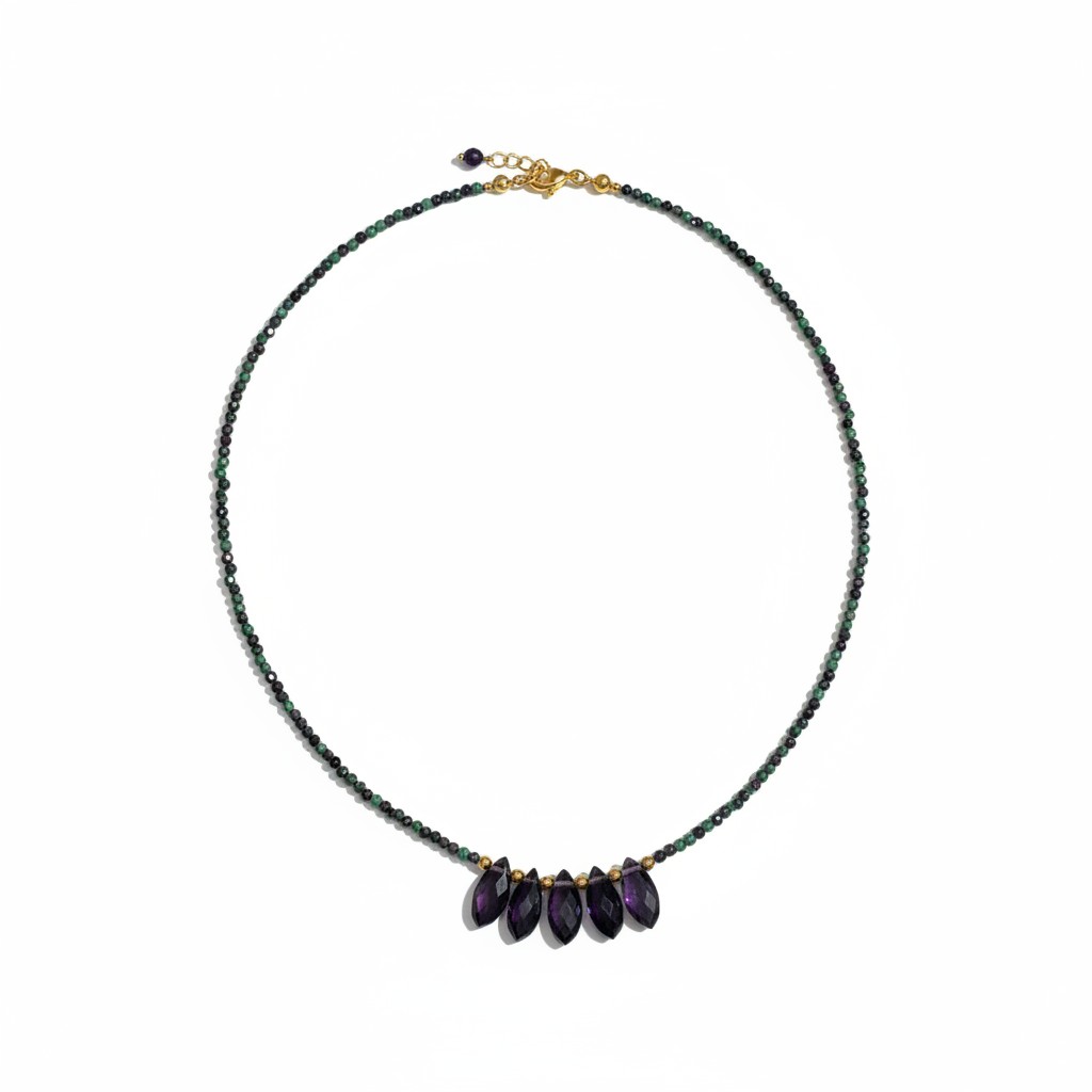 Collana Cielo di Lavanda · Turchese Africano e Ametista