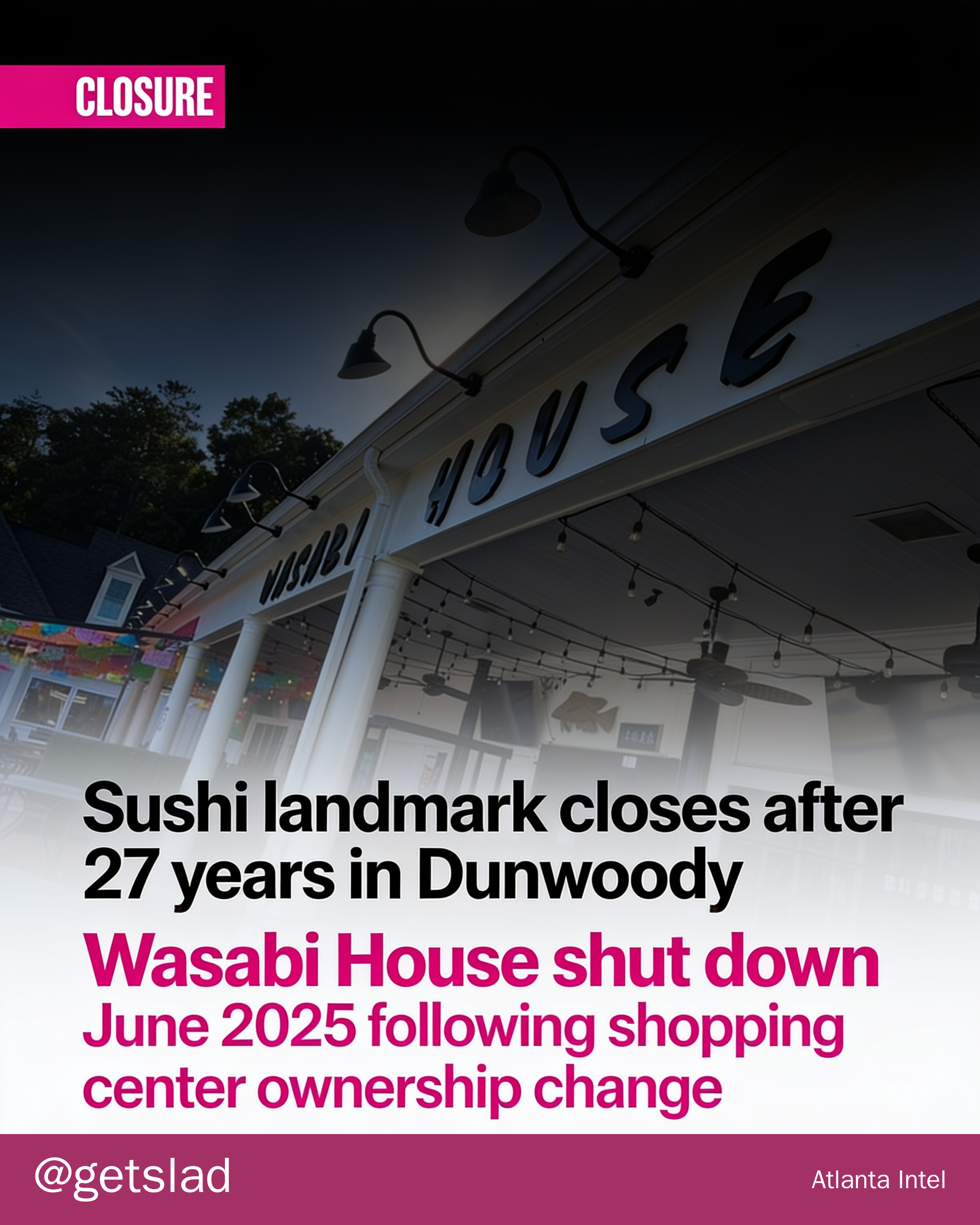 Sushi landmark closes after 27 years in Dunwoody